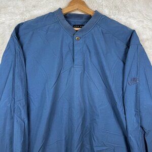 Vintage Nike Golf Jacket Men's Large Blue Tour Pullover Windbreaker Swoosh 90s